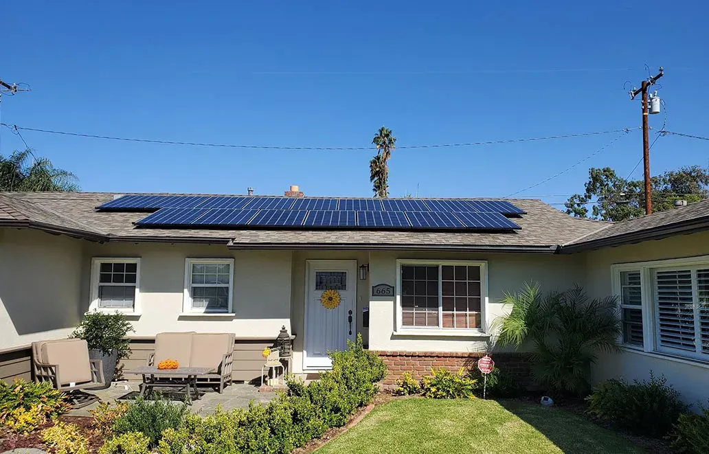 Image of a House with Solar Panel Installed on the Roof